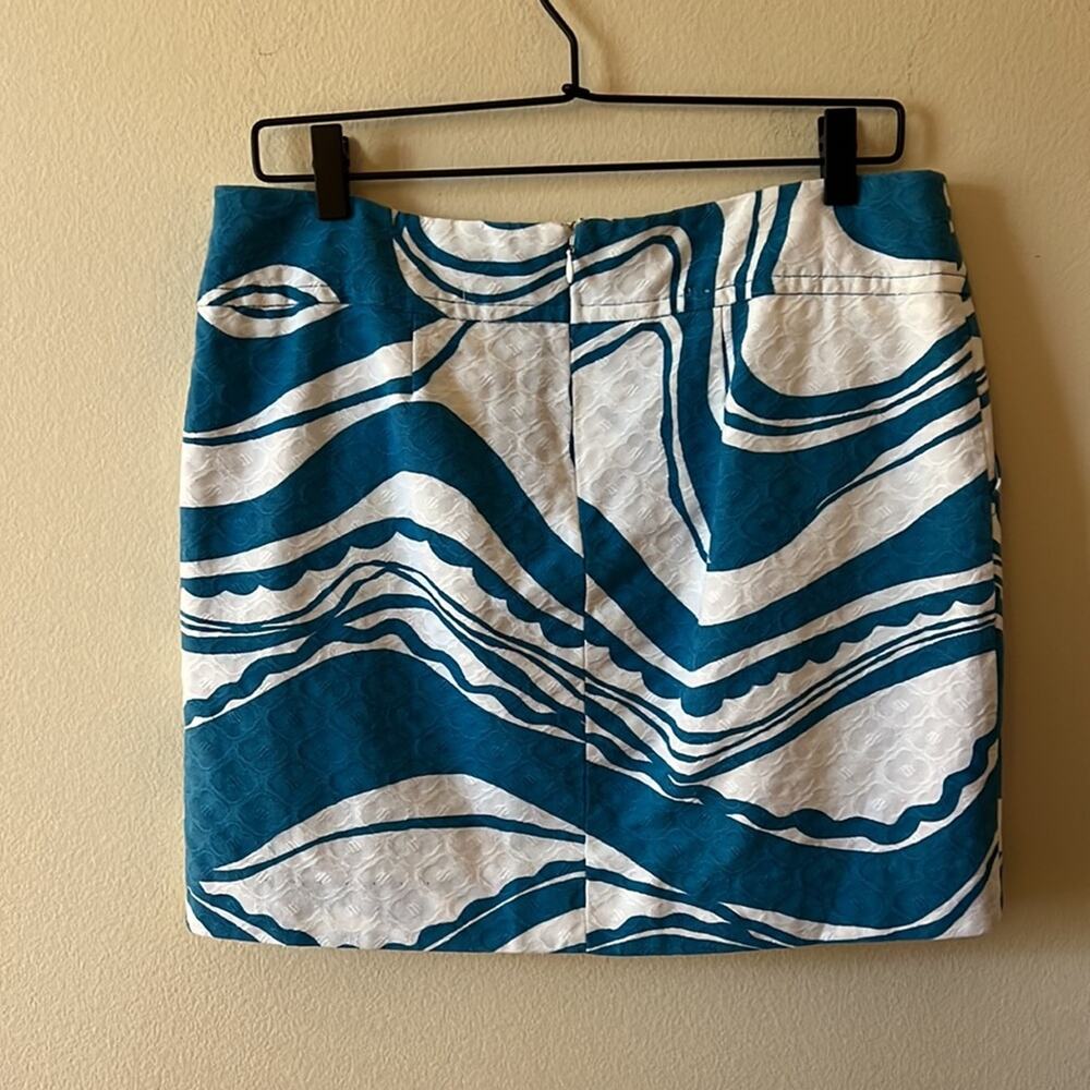 Trina Turk Blue Swirl Print A-Line Skirt Size 12 - Picture 6 of 8